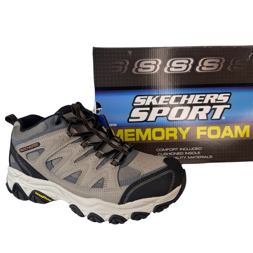 Skechers Sport Hillcrest Pure Escapade Taupe Black Trail Shoes 237215 TPBK